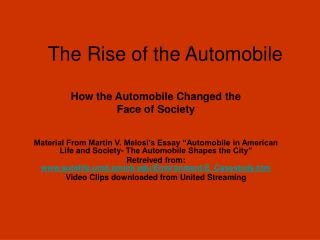 The Rise of the Automobile