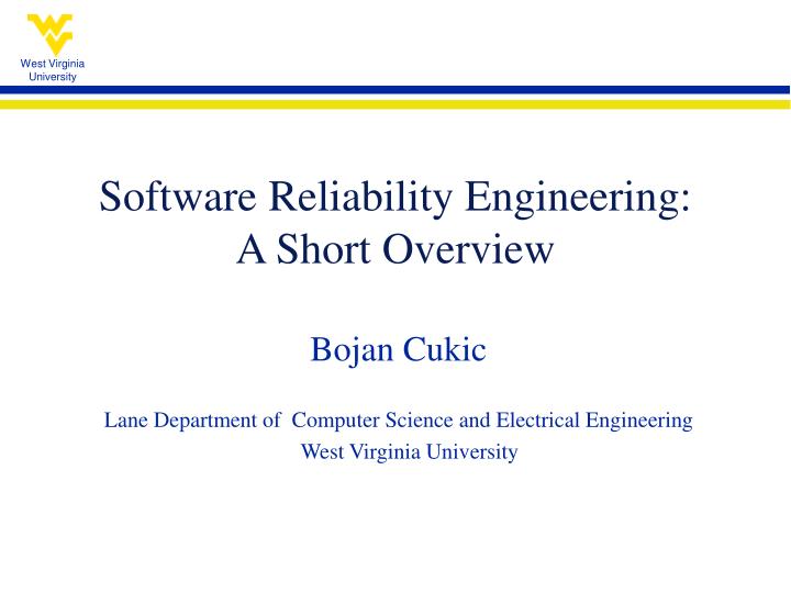 software reliability engineering a short overview