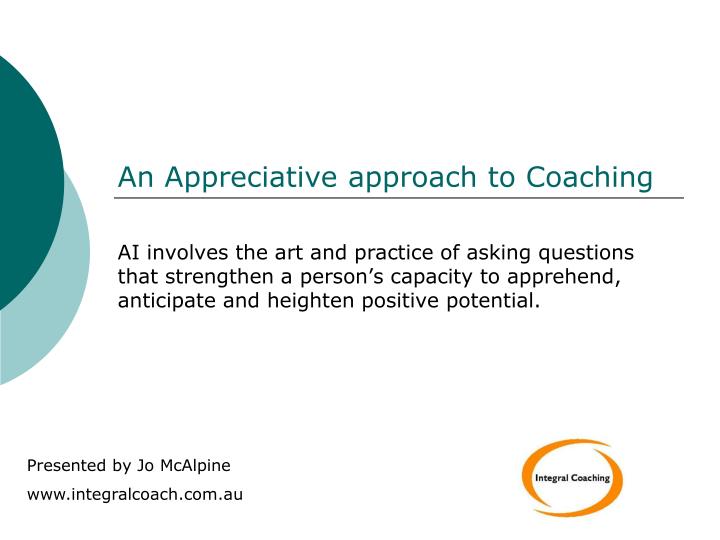 an appreciative approach to coaching