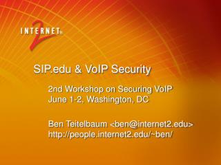 SIP.edu &amp; VoIP Security