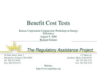 Benefit Cost Tests