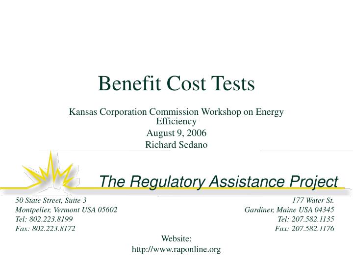 benefit cost tests
