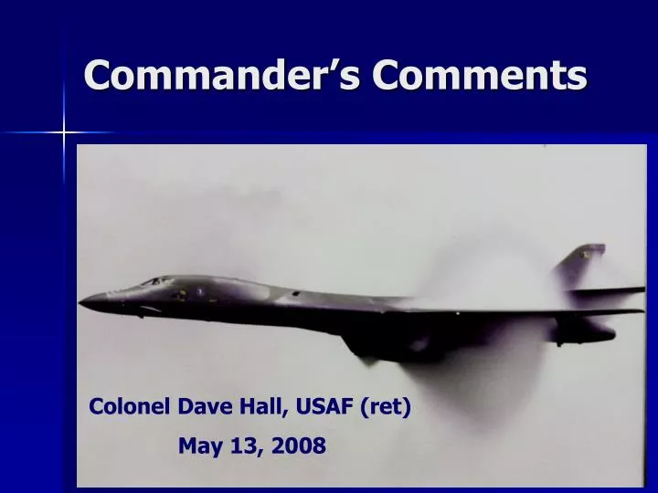 commander s comments