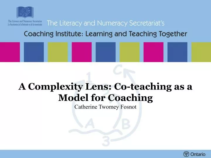 a complexity lens co teaching as a model for coaching catherine twomey fosnot