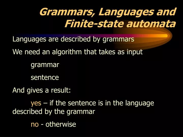 grammars languages and finite state automata