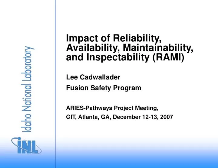 impact of reliability availability maintainability and inspectability rami