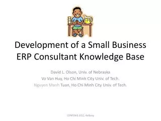 Development of a Small Business ERP Consultant Knowledge Base