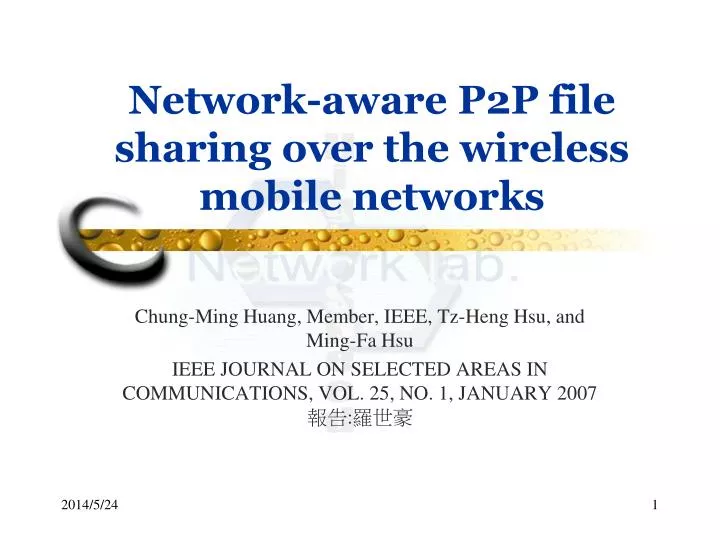 network aware p2p file sharing over the wireless mobile networks