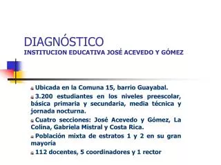 diagn stico institucion educativa jos acevedo y g mez