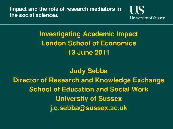 impact and the role of research mediators in the social sciences