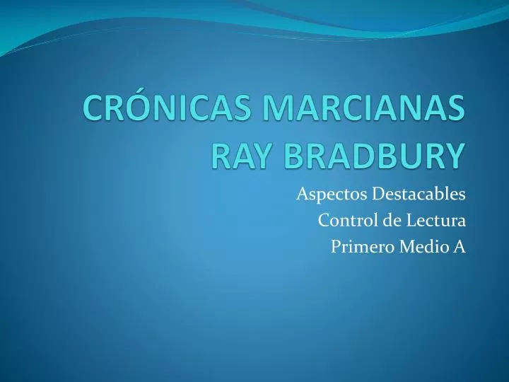 cr nicas marcianas ray bradbury