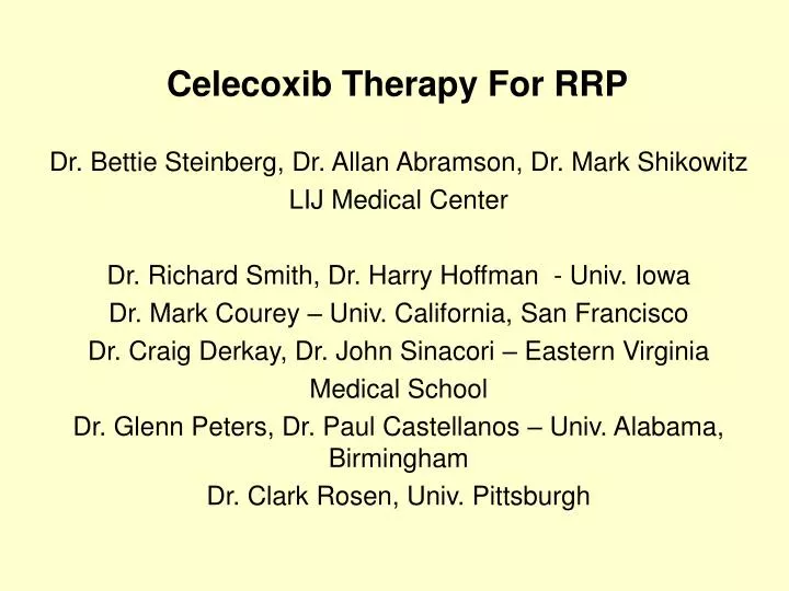celecoxib therapy for rrp