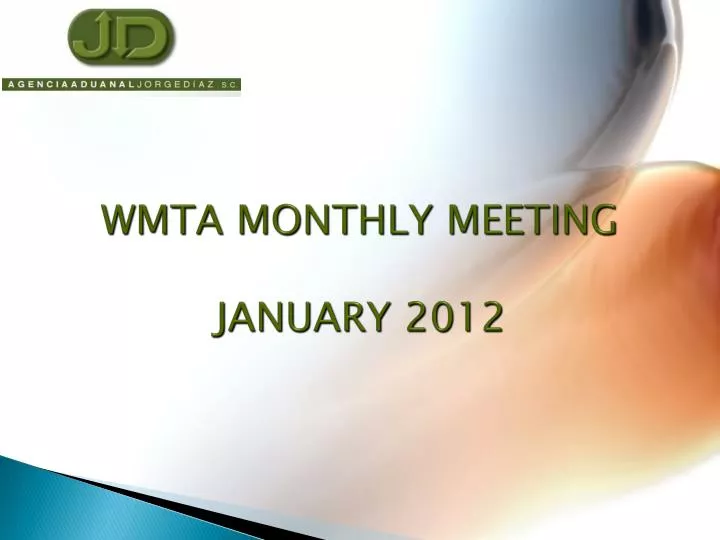 wmta monthly meeting january 2012