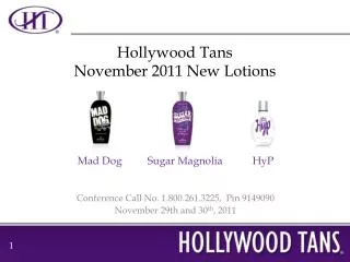 Hollywood Tans November 2011 New Lotions
