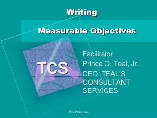 Writing Measurable Objectives