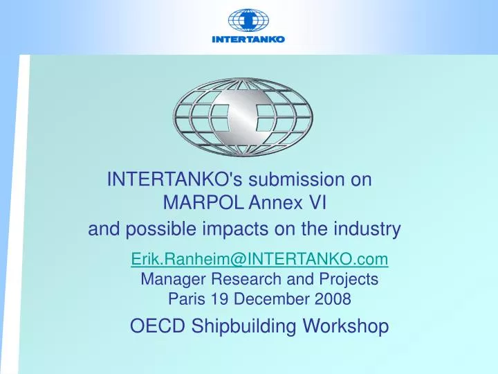 intertanko s submission on marpol annex vi and possible impacts on the industry