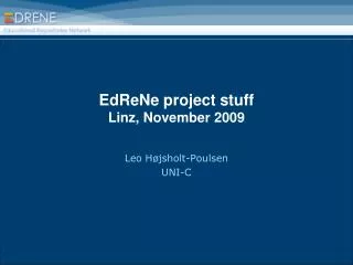 EdReNe project stuff Linz, November 2009