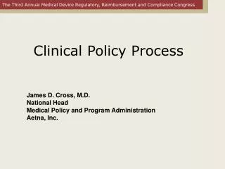 Clinical Policy Process