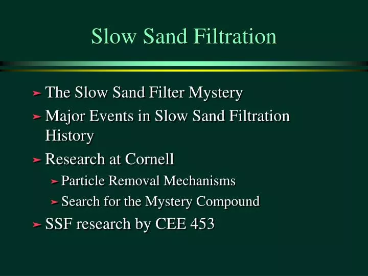 slow sand filtration