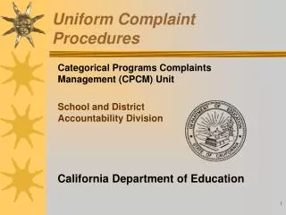 Uniform Complaint Procedures