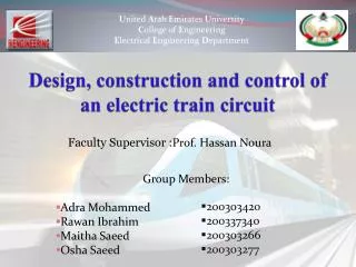 Design, construction and control of an electric train circuit