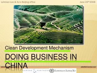 DOING BUSINESS IN CHINA