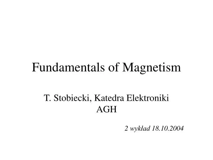 fundamentals of magnetism