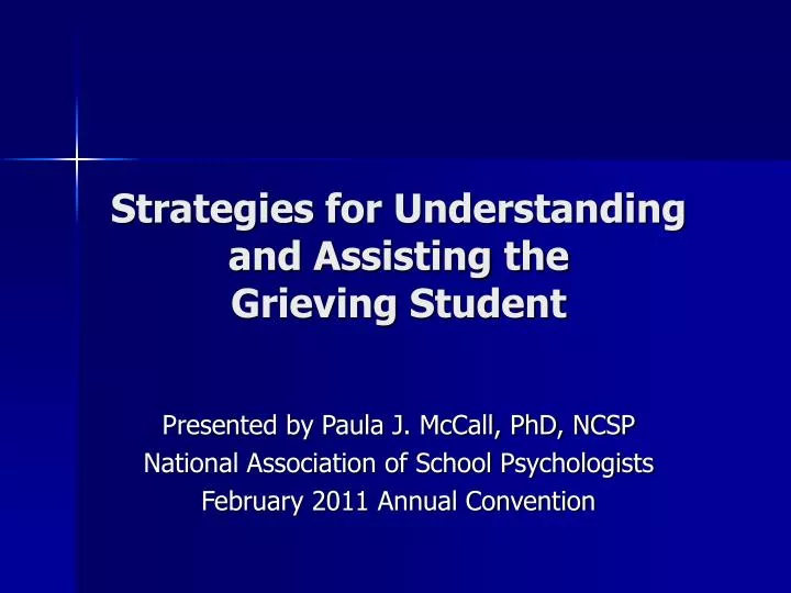 strategies for understanding and assisting the grieving student