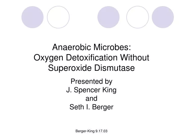 anaerobic microbes oxygen detoxification without superoxide dismutase