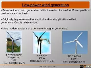 Low-power wind generation