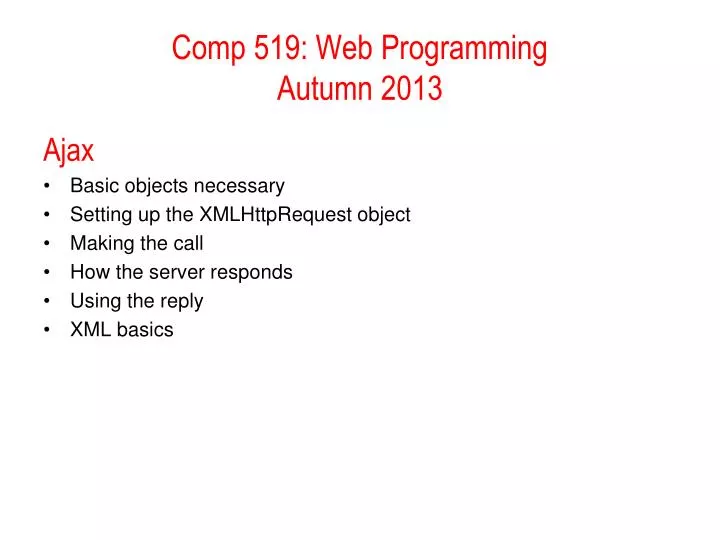 comp 519 web programming autumn 2013
