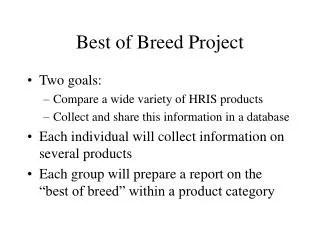 Best of Breed Project