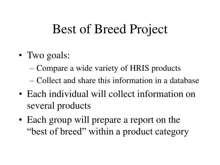 best of breed project