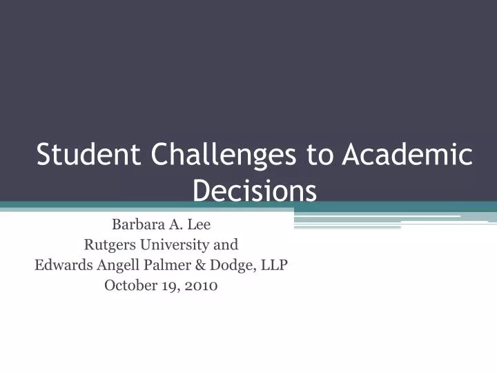 student challenges to academic decisions