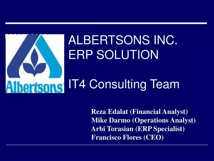 albertsons inc erp solution it4 consulting team