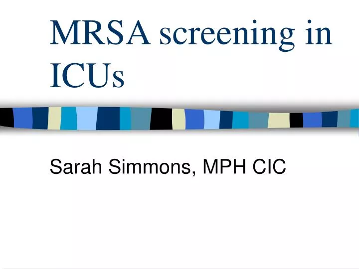 mrsa screening in icus