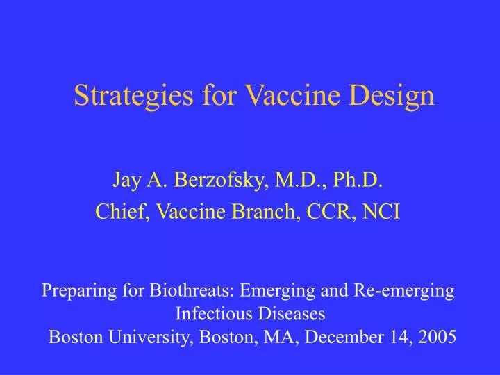 strategies for vaccine design