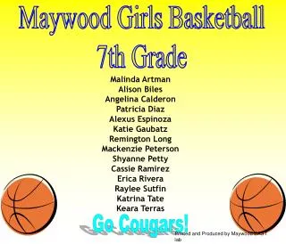 Maywood Girls Basketball 7th Grade