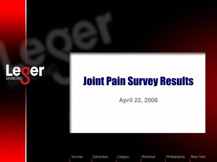joint pain survey results april 22 2008