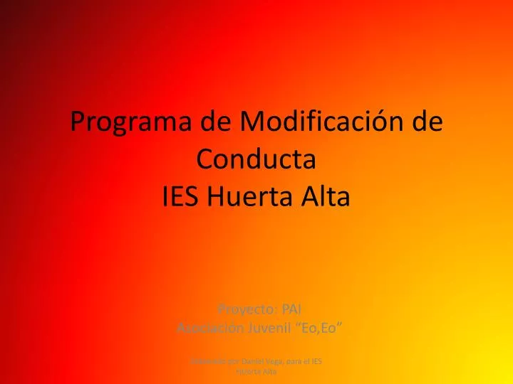 programa de modificaci n de conducta ies huerta alta