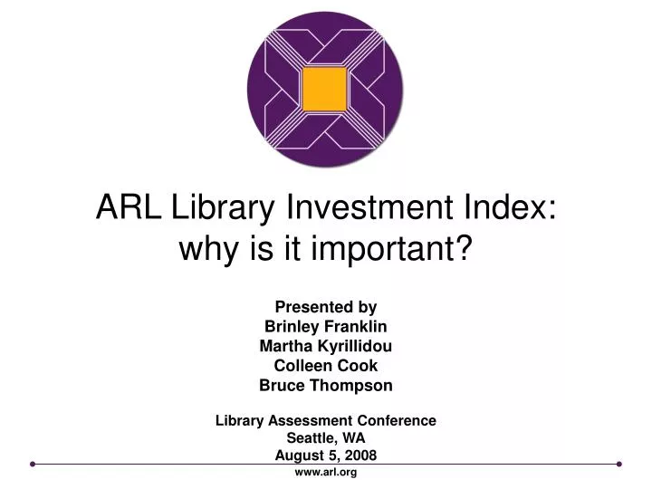 arl library investment index why is it important