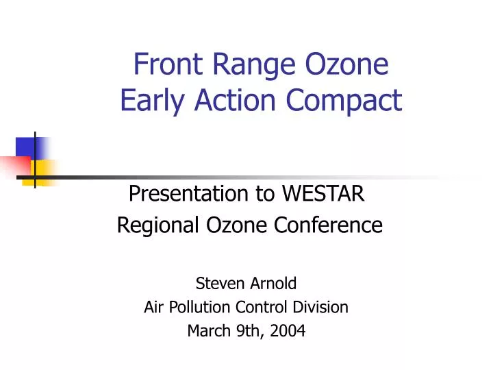 front range ozone early action compact
