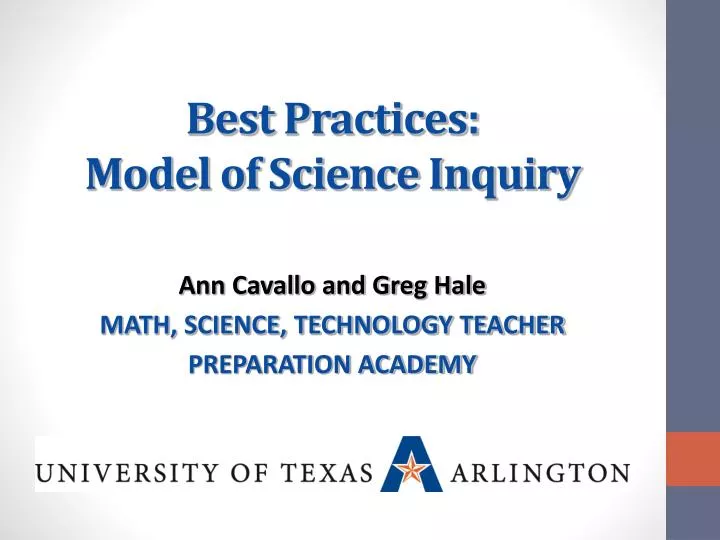 best practices model of science inquiry
