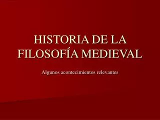 historia de la filosof a medieval