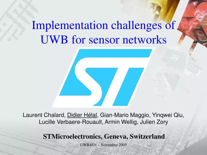 implementation challenges of uwb for sensor networks