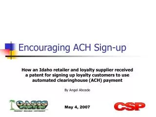 Encouraging ACH Sign-up