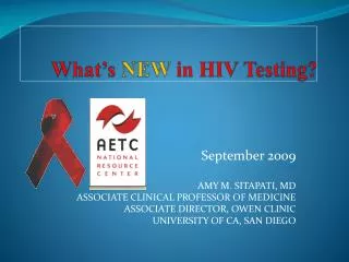 What’s NEW in HIV Testing?