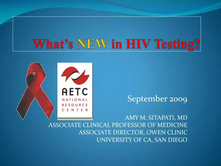 what s new in hiv testing