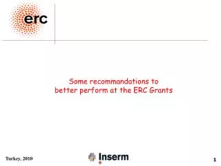 Some recommandations to better perform at the ERC Grants