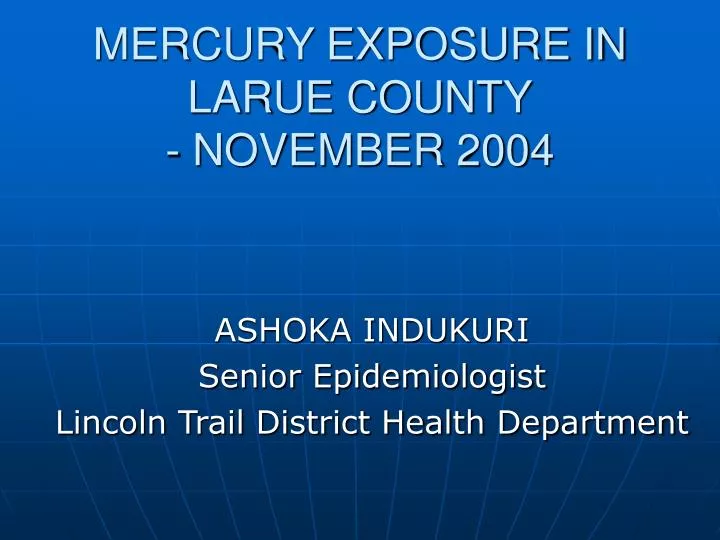 mercury exposure in larue county november 2004